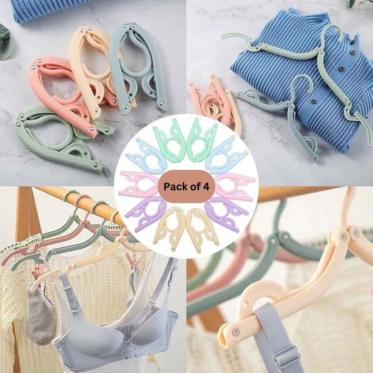 4PCS Portable Foldable Clothes Hangers