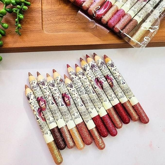 Set of 12 Color Lip Liner, Nude Matte Lipstick